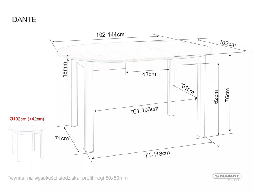 Jedálenský stôl Dante I.