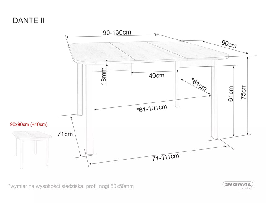 Jedálenský stôl Dante II I.