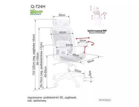 Kancelárska stolička Q-724H II.