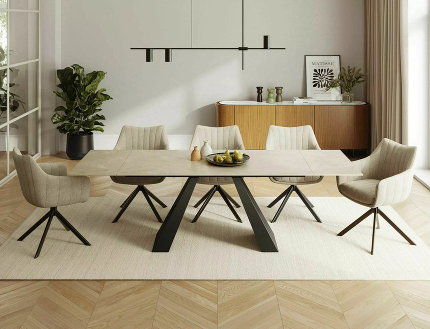 Jedálenský stôl Salvadore Keramický diamantový krém