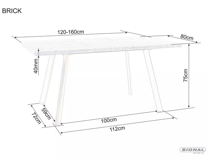 Tehlový jedálenský stôl