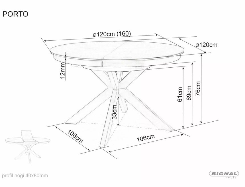 Jedálenský stôl z keramiky Porto