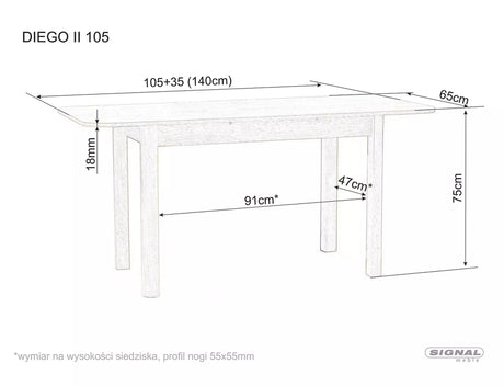 Jedálenský stôl Diego II 105