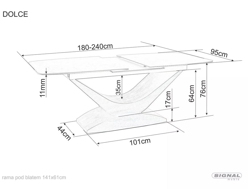 Jedálenský stôl z keramického dreva Dolce
