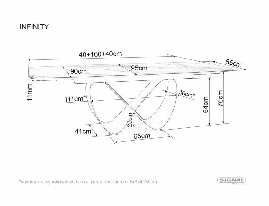 Jedálenský stôl Infinity Keramický I.