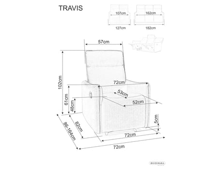 Pohovka Travis 2 Velvet