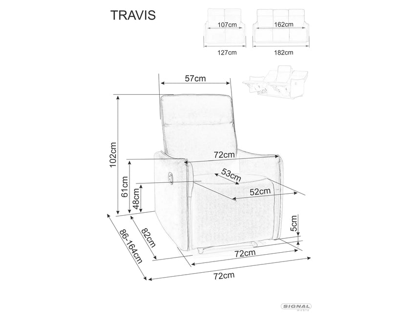 Pohovka Travis 2 Velvet