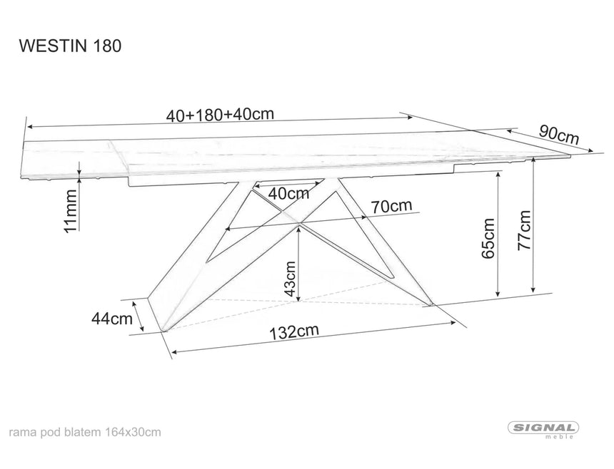 Jedálenský stôl Westin III Statuario Venato II