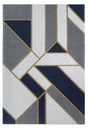 Gatsby Dark Blue modern szőnyeg felülnézetből, sötétkék art deco mintával