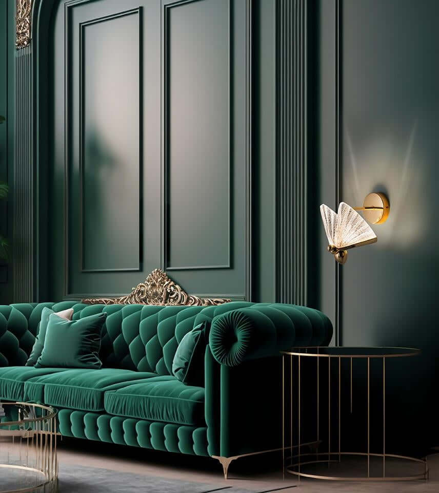 Nástenná lampa Butterfly M zlatá