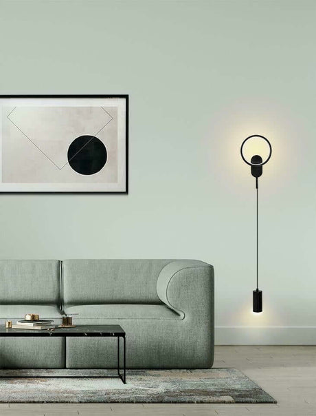 Nástenná lampa Como čierna