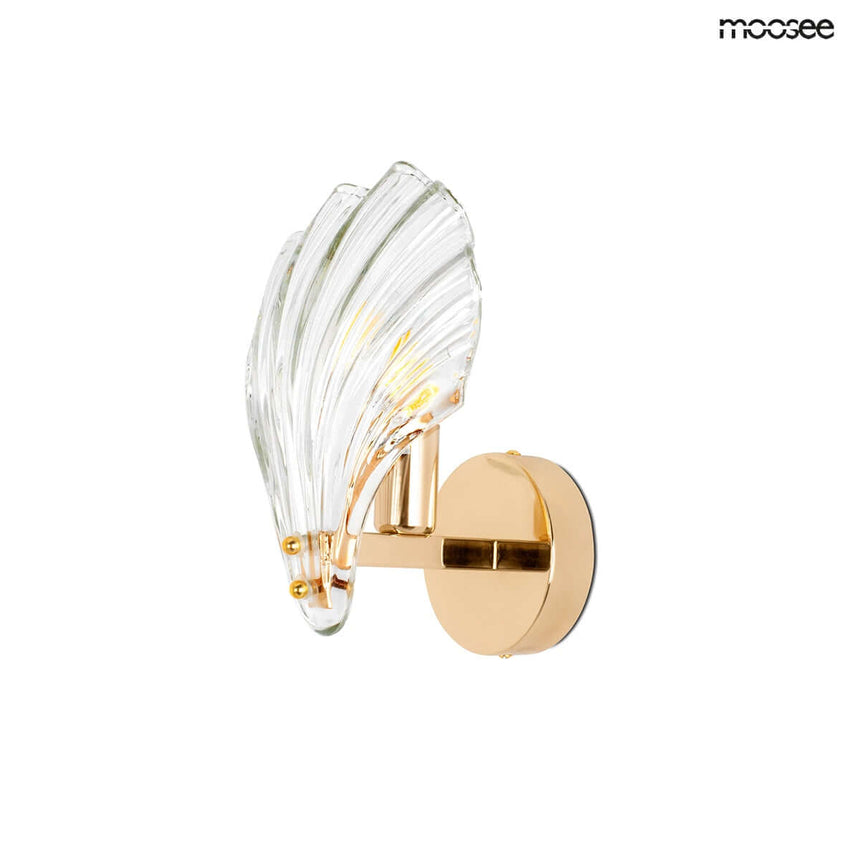 Nástenná lampa Concha zlatá