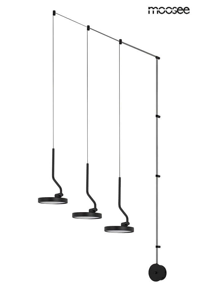 Nástenná lampa Flat 3 čierna