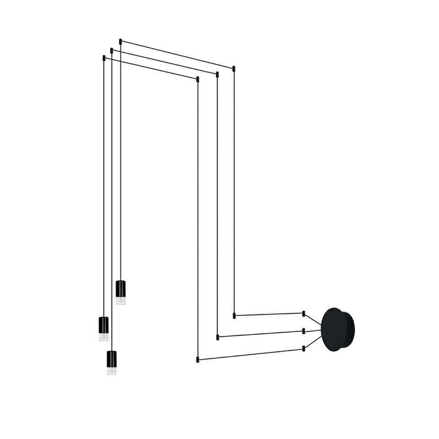 Nástenná lampa Flusso Wall 3 čierna