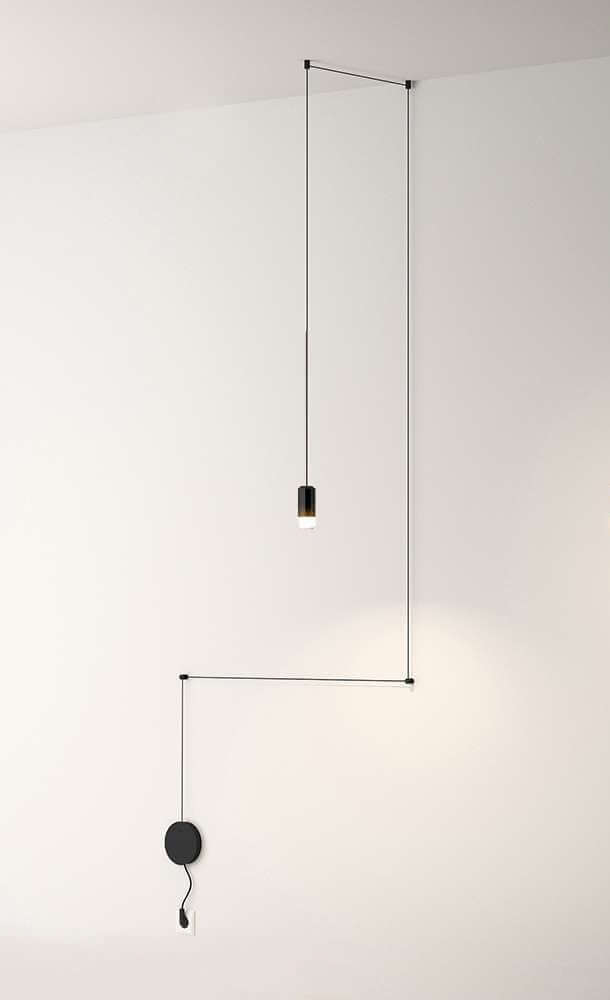 Nástenná lampa Flusso čierna