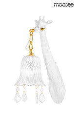 Nástenná lampa žirafa biela