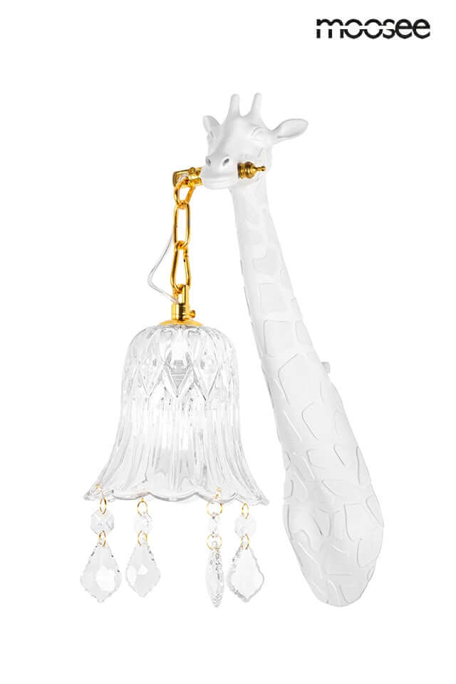 Nástenná lampa žirafa biela