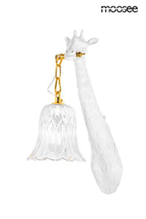 Nástenná lampa žirafa biela