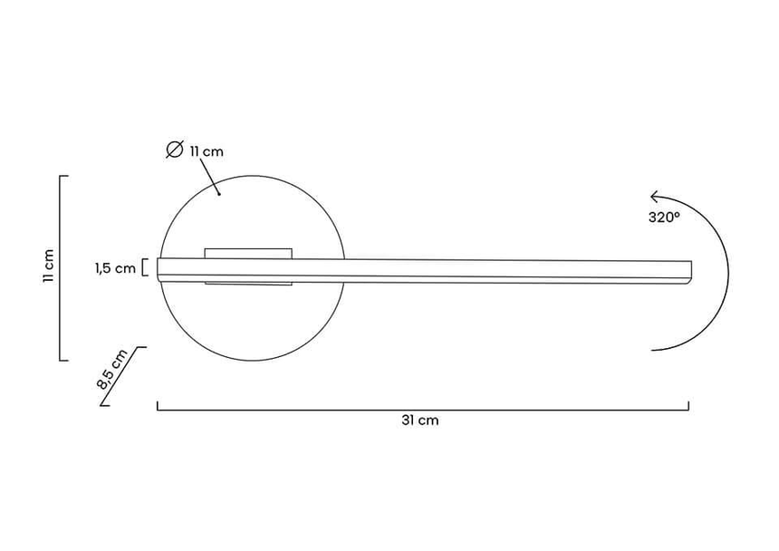 Nástenná lampa Horizon čierna