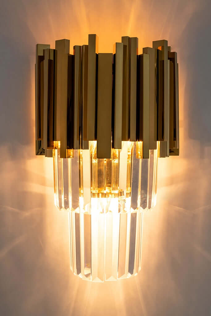 Nástenná lampa Imperial Wall Gold – oceľ, krištáľ