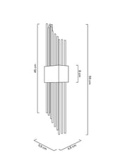 Šikmá nástenná lampa zlatá