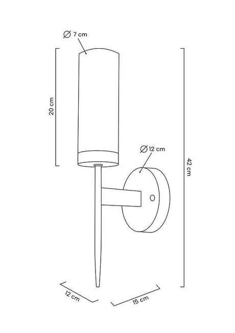 5. Zlatá nástenná lampa Torch