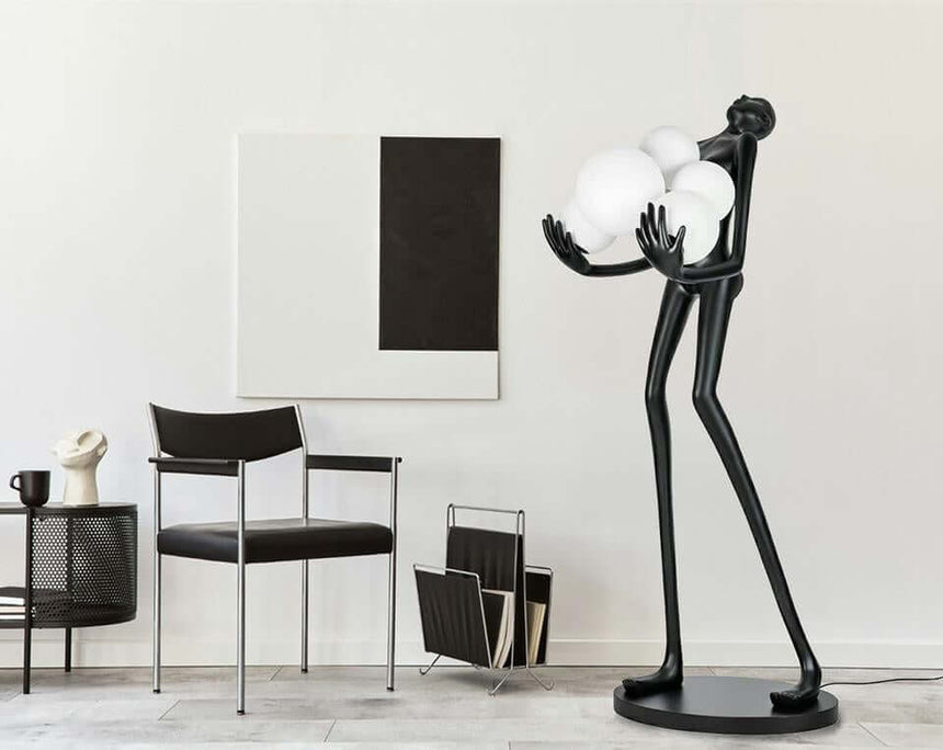 Stojaca lampa Human Premium – sklolaminát, sklo