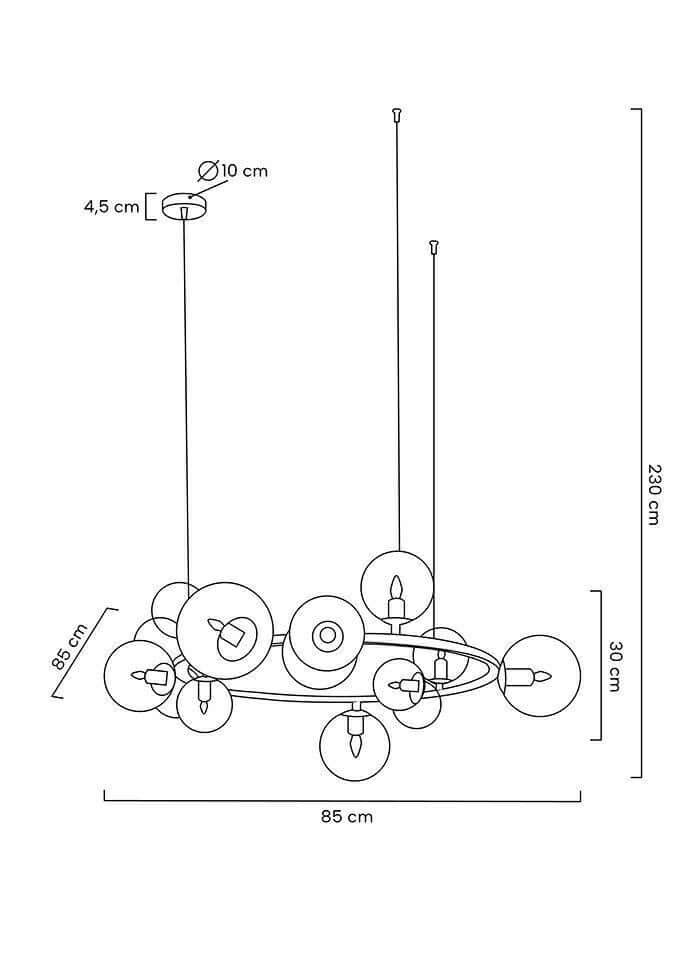 Závesná lampa Alure 85 zlatá