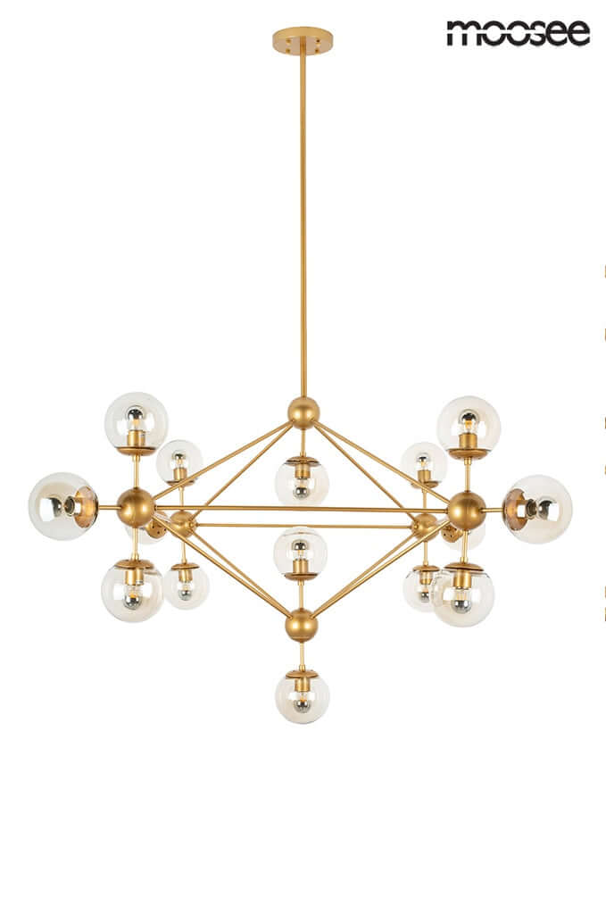 47. Závesná lampa Astrifero 15 zlatá/jantárová