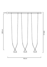 89. Závesná lampa Atlas 3 čierna