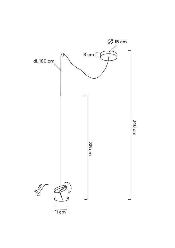 Závesná lampa Bobbie čierna