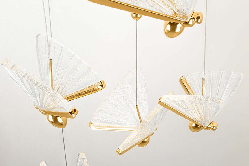 Závesná lampa Butterfly Disc 5 zlatá