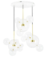 Závesná lampa Capri Disc 3 zlatá – 180 LED, hliník, sklo