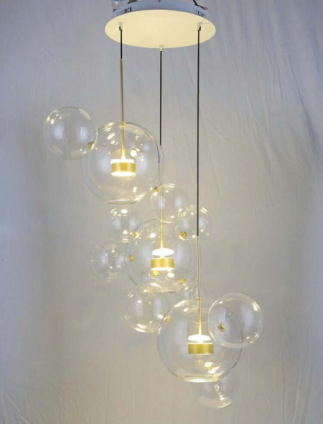 Závesná lampa Capri Disc 3 zlatá – 180 LED, hliník, sklo