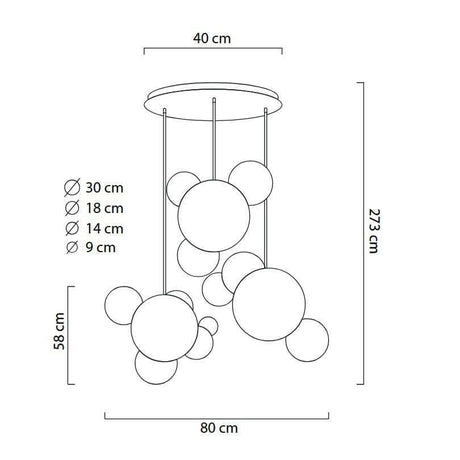Závesná lampa Capri Disc 3 zlatá – 180 LED, hliník, sklo