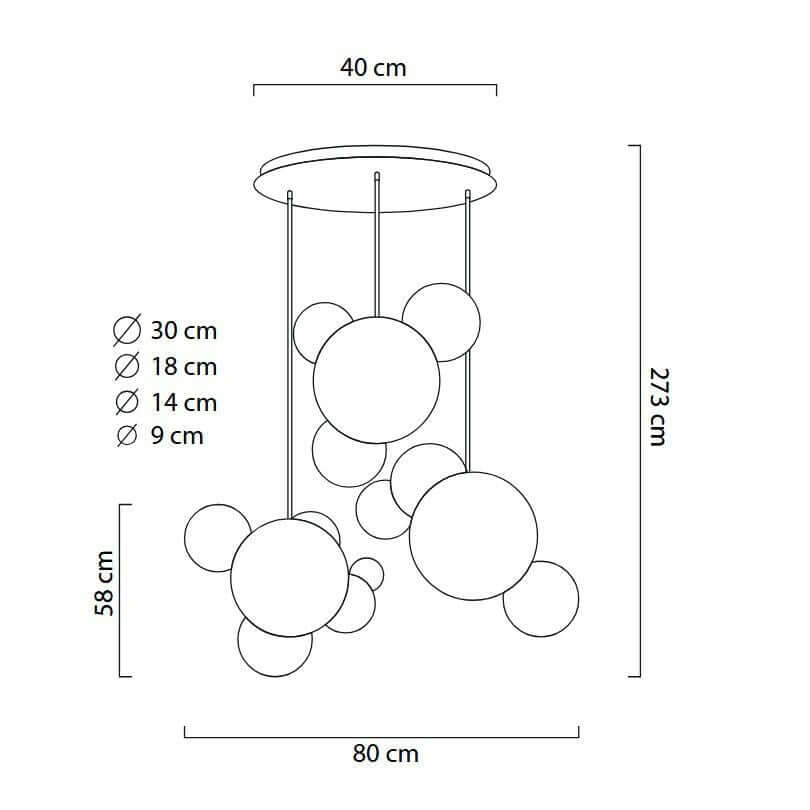 Závesná lampa Capri Disc 3 zlatá – 180 LED, hliník, sklo