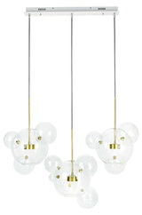 Závesná lampa Capri Line 3 zlatá – 180 LED, hliník, sklo