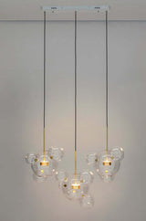 Závesná lampa Capri Line 3 zlatá – 180 LED, hliník, sklo