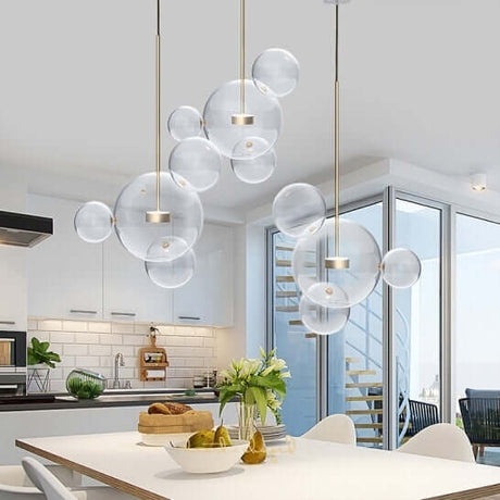 Závesná lampa Capri Line 3 zlatá – 180 LED, hliník, sklo