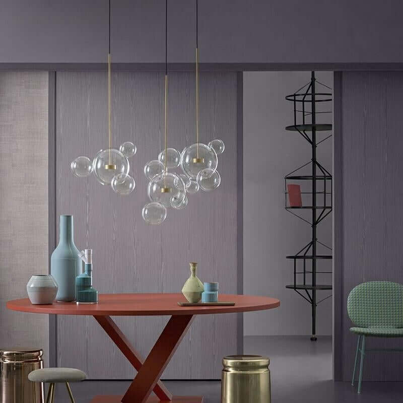 Závesná lampa Capri Line 3 zlatá – 180 LED, hliník, sklo