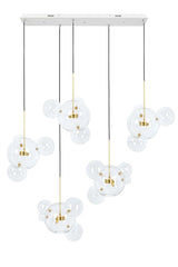 Závesná lampa Capri Line 5 zlatá – 300 LED, hliník, sklo