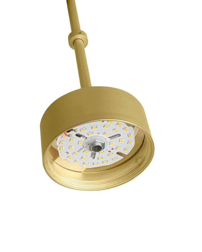 Závesná lampa Capri Line 5 zlatá – 300 LED, hliník, sklo