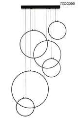 Závesná lampa Circulo Six čierna