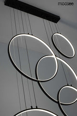 Závesná lampa Circulo Six čierna