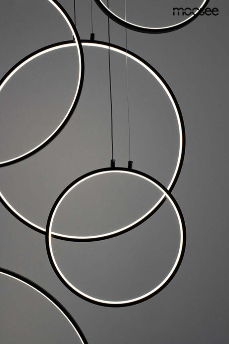 Závesná lampa Circulo Six čierna