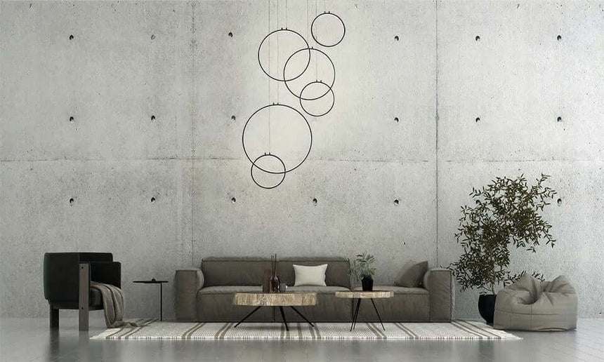 Závesná lampa Circulo Six čierna