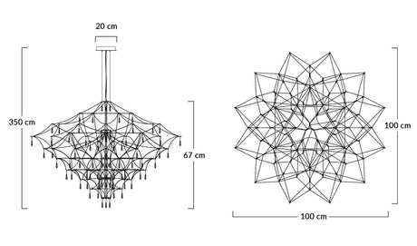 Závesná lampa Constellation 100 Gold – LED, brúsená oceľ