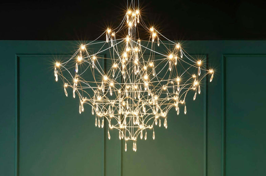 Závesná lampa Constellation 77 Gold – LED, brúsená oceľ