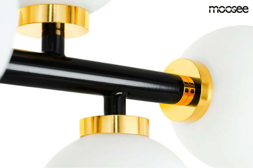 Závesná lampa Cosmo Level M – čierna, zlatá