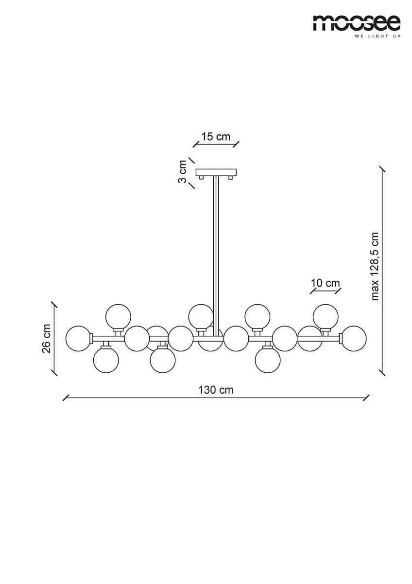 Závesná lampa Cosmo Level M – čierna, zlatá